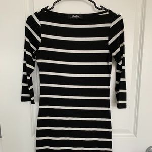 Lulu's Black and White Stripe Bodycon Minidress